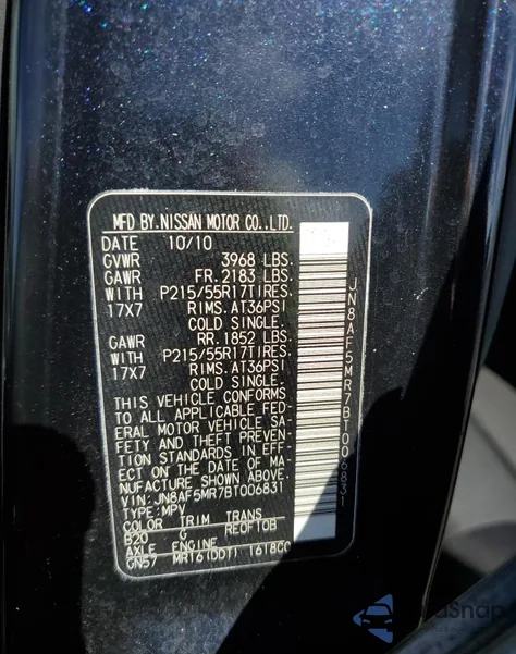 2011 Nissan Juke S from USA, damaged, VIN JN8AF5MR7BT006831